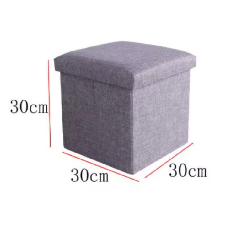 Reposapiés otomano de almacenamiento, taburete plegable para pies, caja de almacenamiento, taburete para el hogar, taburete para pies, banco, caja grande para guardar ropa de lino - 1