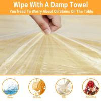 Mantel Desechable De Plástico Transparente Y Grueso PE Para Proteger La Mesa Y Decorar. Apta Para Redonda O Cuadrada Con Boca Elástica. - details 12