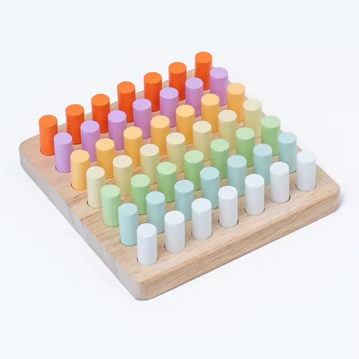 Juguetes Educativos Montessori Para Niños Bloques De Madera Coloridos Entrenamiento De Coordinación Ocular-Mano Y Conocimiento Cognitivo - 1