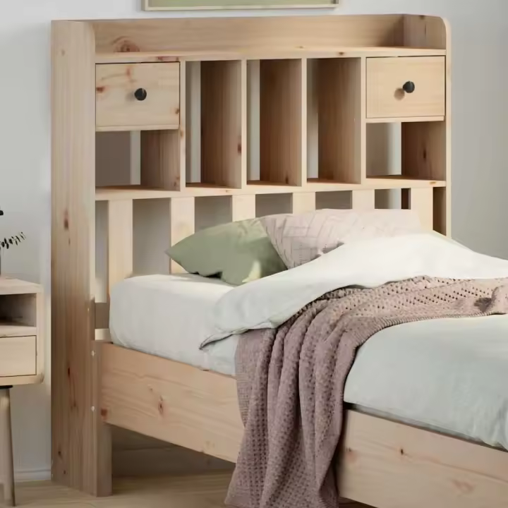 Cabecero de cama con almacenaje madera maciza de pino 75 cm - 1