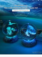 Lámpara De Noche En Forma De Balón De Cristal Con Jirafas Luminosas Y Astronauta Luz USB Para Decoración De Mesa Regalos Para Niños - details 0