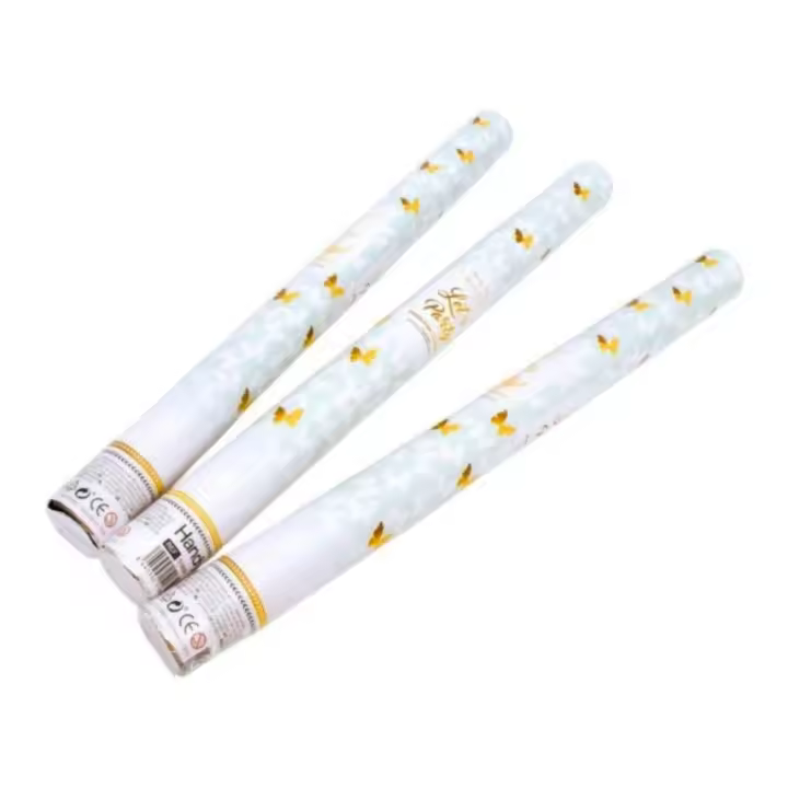 Cañones de Confeti - Cañón Confeti Mariposa Blanco y Dorado - Pack 6-12- Confetti Cannon para Bodas, Eventos Románticos Fiestas, Cumpleaños y Aniversarios 30cm40cm 50cm  60cm - 1