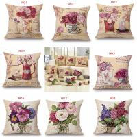Funda De Cojín De Lino Y Algodón Con Estampado De Flores Nórdicas Bohemia Para Sofá Decoración De Hogar Textil De Algodón Y Lino - details 0