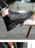 Botas Casuales Para Hombre Verano Otoño Trabajo British Antideslizante Suela Suave Comodidad Exterior Media Altura Cuero Botas Hombre Zapatos - details 16