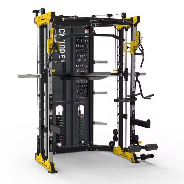 MÁQUINA SMITH MULTIFUNCIONAL PRO FULL ACCESORIOS HMS CYKLON X, 200 KG PESO INCLUIDO - 1