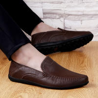 Zapatos De Cuero Genuino Para Hombre Casual Lujo Mocasines Suaves Transpirables Botines Slip on Barco Talla Grande 37-47 - details 11