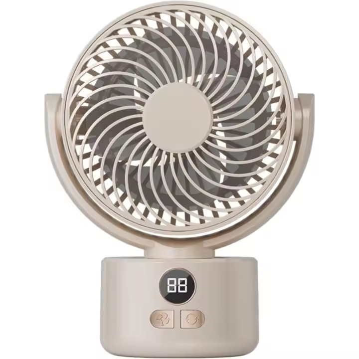 Ventilador de escritorio USB de 3 velletades Silencioso Bionic Feather Blades, refrigeración portátil para el hogar, ventilador de oficina, camping (beige) - 1