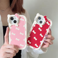 Funda De Silicona Anticaída Con Diseño De Gato Hello Kitty 3D Para iPhone 15 14 13 pro Max 11 12 13 pro Estilo Y2K Con Borde Completo - details 7