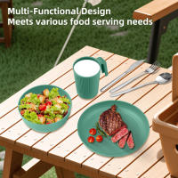 Juego De Utensilios Para Camping Portátil Con Tazón Plato Vaso Cuchara Tenedor Navaja De Acero Inoxidable Kit De Mesa Al Aire Libre Y Picnic - details 1