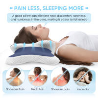 Almohada De Espuma Memoria Para El Cuello Alivio Del Dolor Cervical Ergonómica Ortopédica Soporte Para El Cuello Para Dormir De Lado Espalda Estómago Regalo - details 2