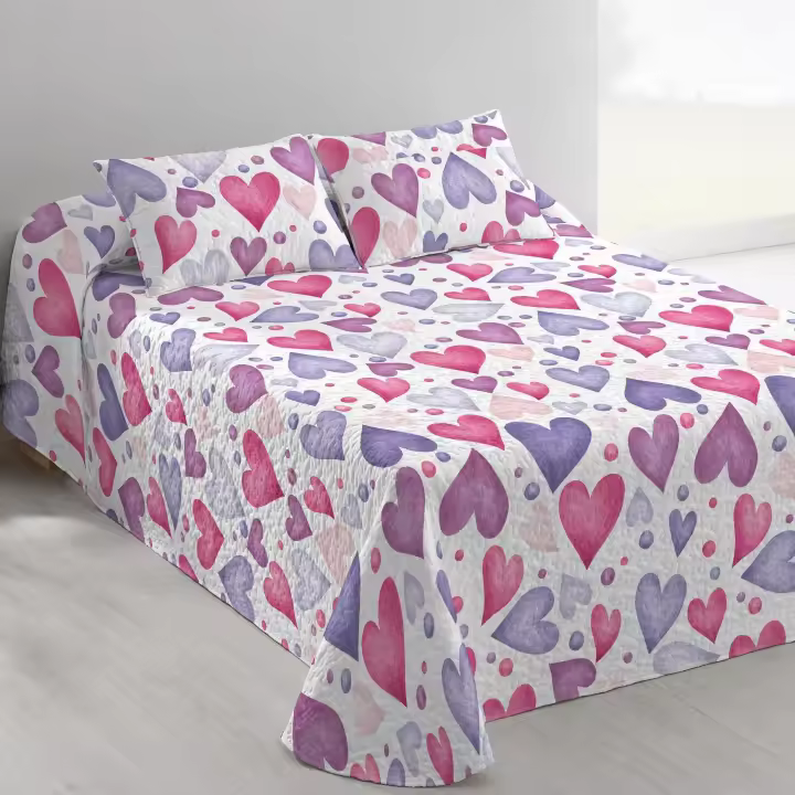 Donegal Collections - Colcha Bouti Cama Grande 180cm con Fundas de Cojin  Colcha Bouti Estampada Primavera-Verano - Acolchado Fino, Microfibra Extrasuave - Cubre Cama Multiusos - 1