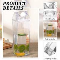 Botella De Agua En Forma De Leche De 500/1000ML Plástico Transparente Para Deporte Al Aire Libre Café Jugo Té Almacenamiento De Leche - details 2