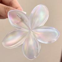 3pcs Clip Para El Cabello De Mujer Forma De Flor Mermaid Laser Tamaño Grande 8cm Color Rosa/Blanco Plástico Ligero Moda - details 6