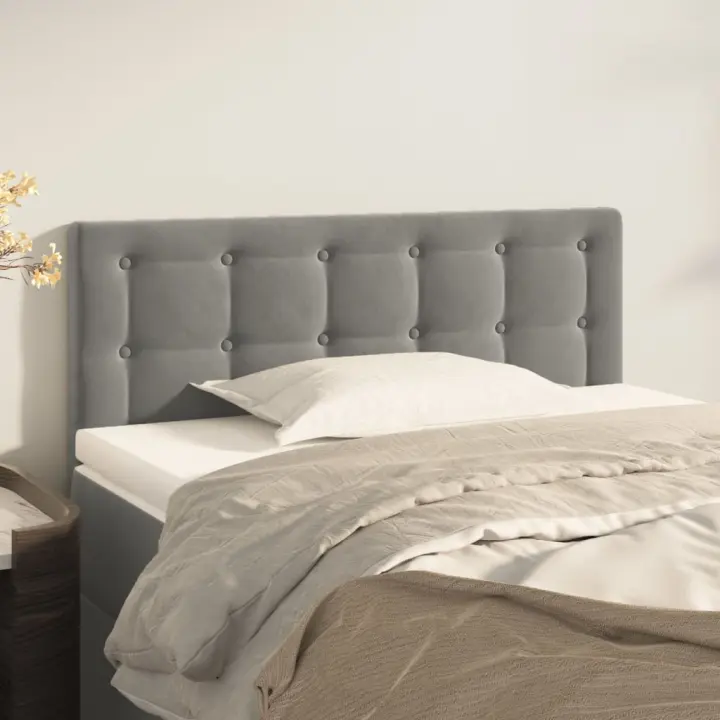 vidaXL Cabecero de terciopelo gris claro 100x5x78/88 cm - 1