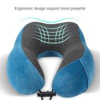 Almohada De Viaje Suave En Forma De U De Memoria De Espuma Colchón De Cuello Para Salud Cuidado Del Cuello Y Del Cervical Para Avión - details 2