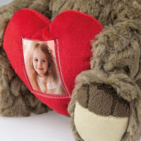 Zep Peluche Personalizable con foto, Teddy Brown, suave osito de peluche, color marrón, con corazón rojo para fotografía, temática de amor, apto para el hogar y la oficina, idea de regalo original. - details 2