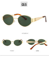 Gafas De Sol Ellipticas 9521 Con Montura De Metal Estilo Europeo Y Americano Tendencia Ins Gafas De Moda Para Hombre Y Mujer - details 11