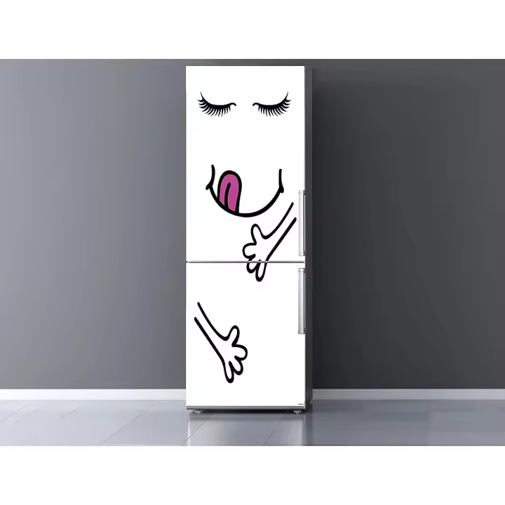 Oedim Vinilo para Frigorífico Monigote Lengua 185x60cm  Adhesivo Resistente y Económico  Pegatina Adhesiva Decorativa de Diseño Elegante - 1