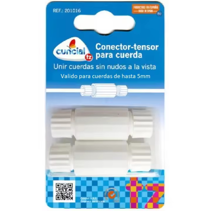 TENSOR DE CUERDAS DE LA ROPA PARA CUERDAS DE HASTA 5MM CONECTOR TENDEDERO (1 DE PACK 2 UNIDADES) - 1