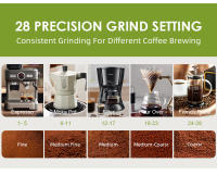 Molino De Tostado Y Molienda Eléctrico Con 28 Configuraciones Precisas Para Café Espresso French Press Y Drip KIRAINAFLY - details 8