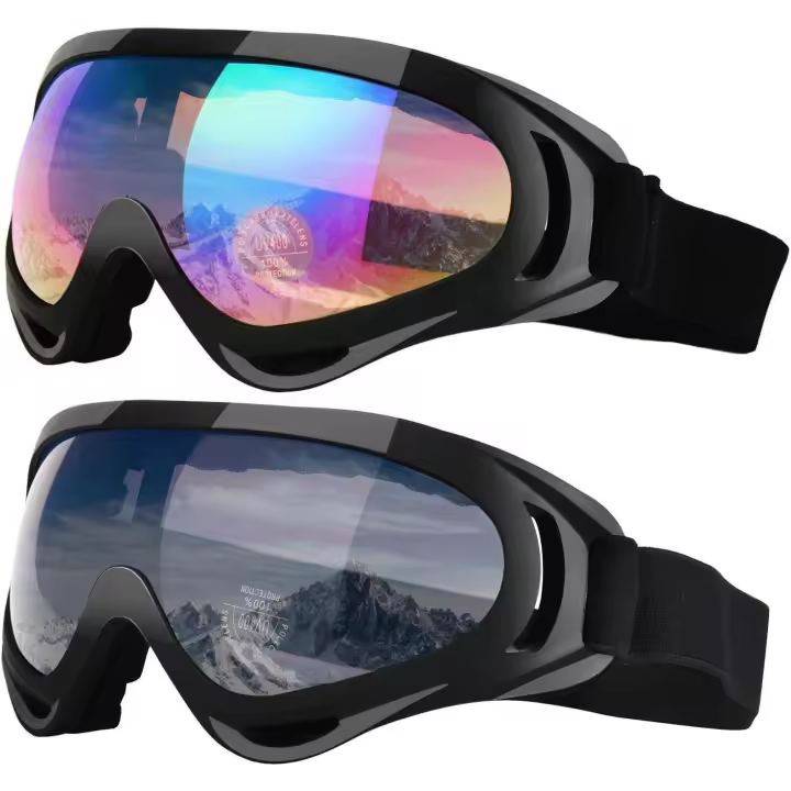 Gafas de esquí, paquete de 2 gafas de esquí y snowboard para niños, hombres y mujeres - 1