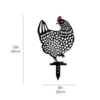 Estatua De Silueta De Pollo Vacío De 10 Pulgadas Arte De Jardín Decorativo De Hen Realista Adorno Para Exterior Material Plástico - details 8