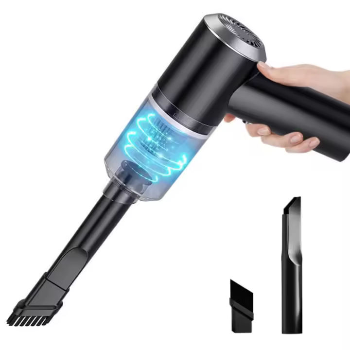Miniaspirador de Coche Potente, sin Cable, Carga USB 6000 Pa 120W, Negro - 1