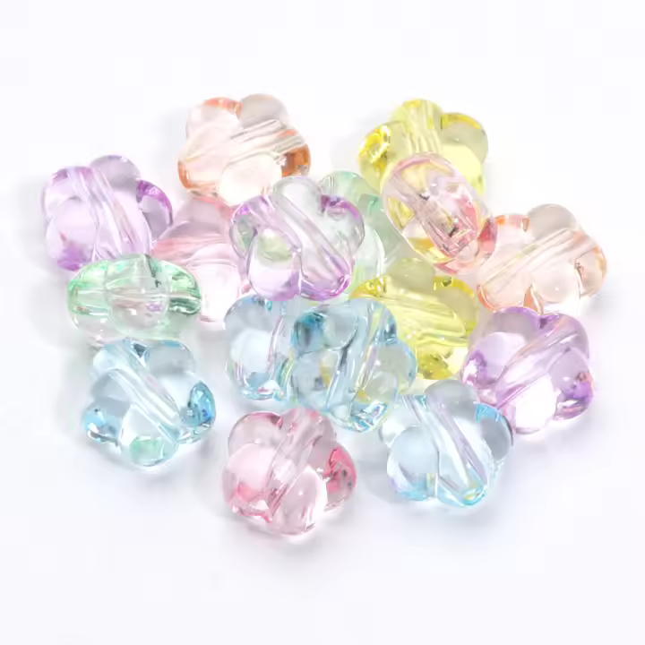 30pcs Abalorios De Flor Transparente 13mm Acrílico Colgantes Espaciadores Para Creación De Joyas Pulseras Collares Artesanías - 1