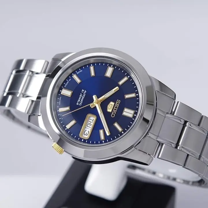 Seiko Watches Reloj Automático Hombre Seiko 5 SNKK11J1 38mm Hecho en Japón Dial Azul Correa de Acero - 1