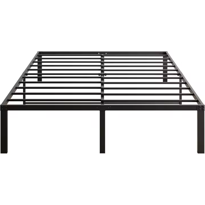 Cama con Plataforma de Metal, Marco de Cama de 140 x 200 cm, Cama de Metal con somier de láminas de Metal, Moderna Cama de Metal para Adultos, niños, Adolescentes, fácil Montaje - 1