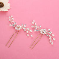 Pins De Cabello De Boda Con Cristales Y Perlas Accesorios De Cabello Para Novia U-Shaped Adornos De Cabello De Bridesmaid Joyería Para El Cabello - details 2