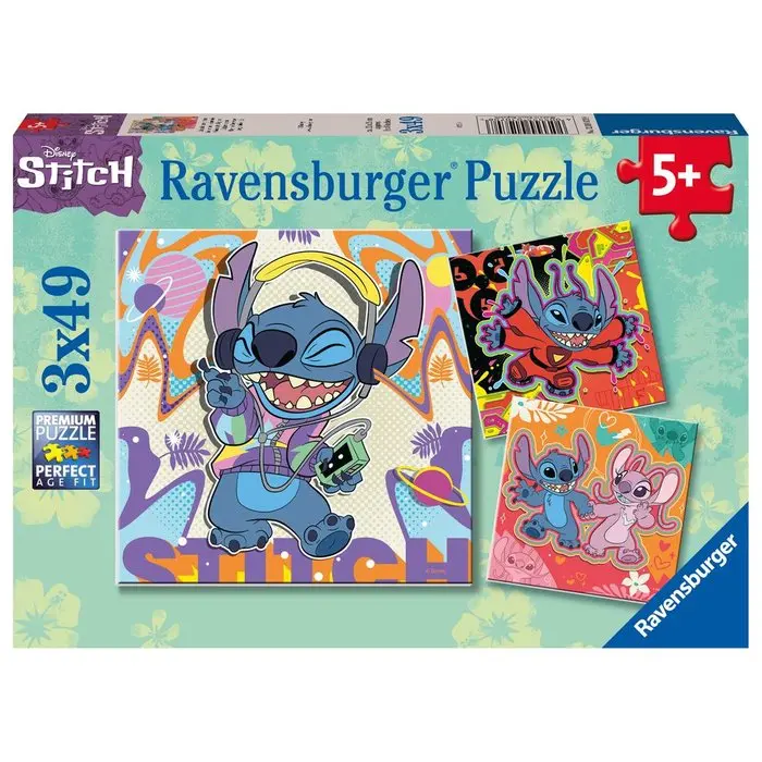 RAVENSBURGER PUZZLE 3X49 PIEZAS DISNEY STITCH PUZZLE INFANTIL 3X49 27x3x19 Cms. - 1