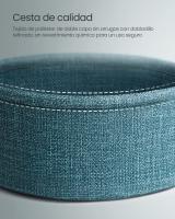 Mesa Auxiliar Redonda con Cesta de Tela - Espaciosa Mesa Lateral para Salón, Dormitorio o Mesita de Noche, Estilo Moderno, Disponible en Varios Colores - details 40