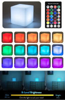 Lámpara Decorativa De Cubo LED De 16 Colores Con Controlador Recargable Por USB Y Solar Para Mesa Fiesta Camping - details 2