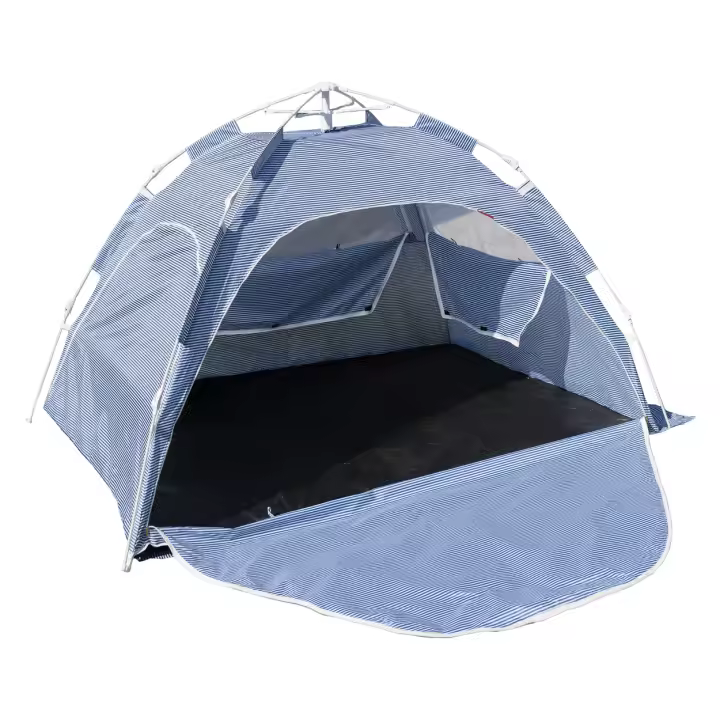 Flamingueo Toldo Playa Protección UPF 50+ Fácil Montaje Quick Up System Plegable Bolsa Transporte Azul Marino 145 x 205 x 120 cm - 1