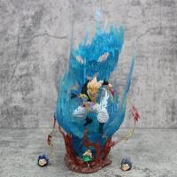 Figura De Acción Dragon Ball 28CM Ls Gogeta Kubei Fusión Super Saiyan Tres Cabezas Escultura Luminosa Modelo Estatua Adorno Regalo - details 8