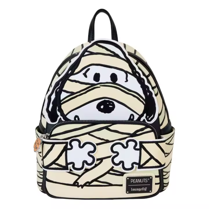 Peanuts by Loungefly Mochila Mini Snoopy Mummy Cosplay brilla en oscuridad - 1