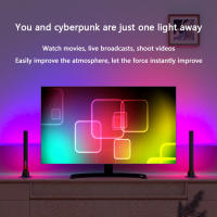 Lámpara LED RGBIC 30cm Pack De 2 Decoración De Habitación Luz De Ambiente Para TV PC Juego De Gaming Control Remoto Dimmer - details 0