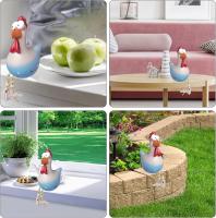 Decorative Hen Garden, Funny Garden Statues Outdoor Garden Decoration Funny Resin Chicken Garden Decoration Hen Shape Animal Figurine Sculptures [Gray] - details 3