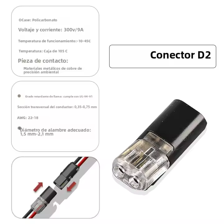 Conector Eléctrico Impermeable 10PCS 2 Pines Para Cable De Automóvil Conector De Terminales De Cableado Automotriz - 1