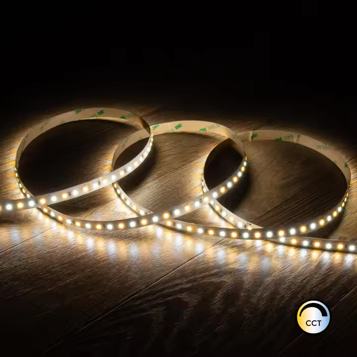Ledkia Tira LED 24V SMD CCT 120 LED/m 5m 10W/m 800lm/m Ancho 10mm Corte 10cm IP20 CCT - 1