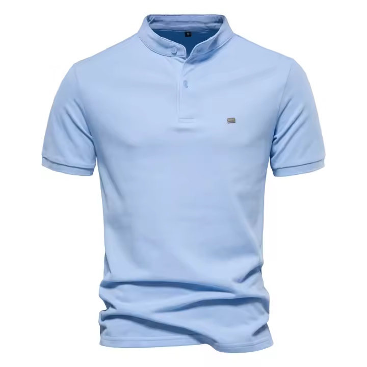 Primavera y verano nuevo estilo de algodón puro cuello alto deportes tops para hombres tamaño europeo POLO camisa casual para hombres bordados de manga corta T - 1