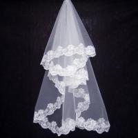 Vela De Boda Corta Con Borde De Encaje Sin Combinación Accesorios De Novia Vestido De Novia 2025 Para Mujer - details 3