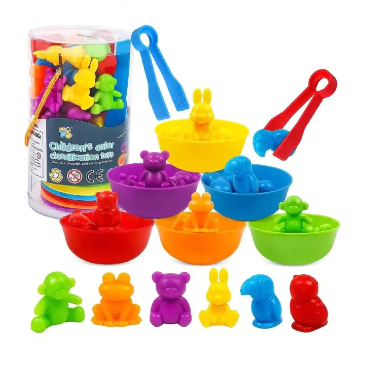 Juegos Montessori para niños de 3, 4 y 5 años, combinación de colores de juguetes educativos Montessori, habilidades matemáticas para apilar juguetes y clasificación de regalos para niños - 1