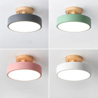 Lámpara De Techo Redonda De Madera Industrial Para Entrada Sala De Estar Comedor Dormitorio Estudio Baño Iluminación Moderna - details 12
