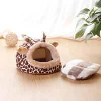 Nido cálido ligero hámster cobayas cama nido invierno roedor mascotas cama, invierno cálido acogedor nido para hurón rata hámster hábitat (L, jirafa) - details 1