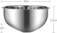Colador de acero inoxidable Colador de cocina Tazón de frutas vegetales Cesta de drenaje Colador de pasta Cesta de lavado para arroz Fideos de espagueti Drenaje de alimentos 26Cm - details 0