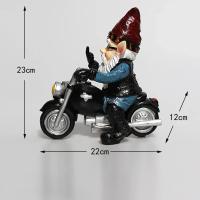 1PCS Gnome Dwarf De Resina Para Jardín Decoración De Hogar Hombre Viejo En Motocicleta Estatua Adornos De Jardinería - details 0