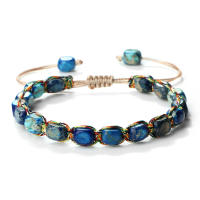 Pulsera Bohemia Imperial Con Piedras Y Borlas Hechas a Mano Pulsera De Cuerda Para Amigos Joyería Vintage Diseño Estrán - details 5
