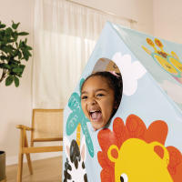 INTEX- Casita infantil juegos, 95x75x107 cm, diseño animales colorido, estructura con varillas de plástico, vinilo resistente en una sola pieza, ventana y puerta, montaje fácil, juego simbólico, niños 3 a 6 años, uso en exterior o interior - details 4